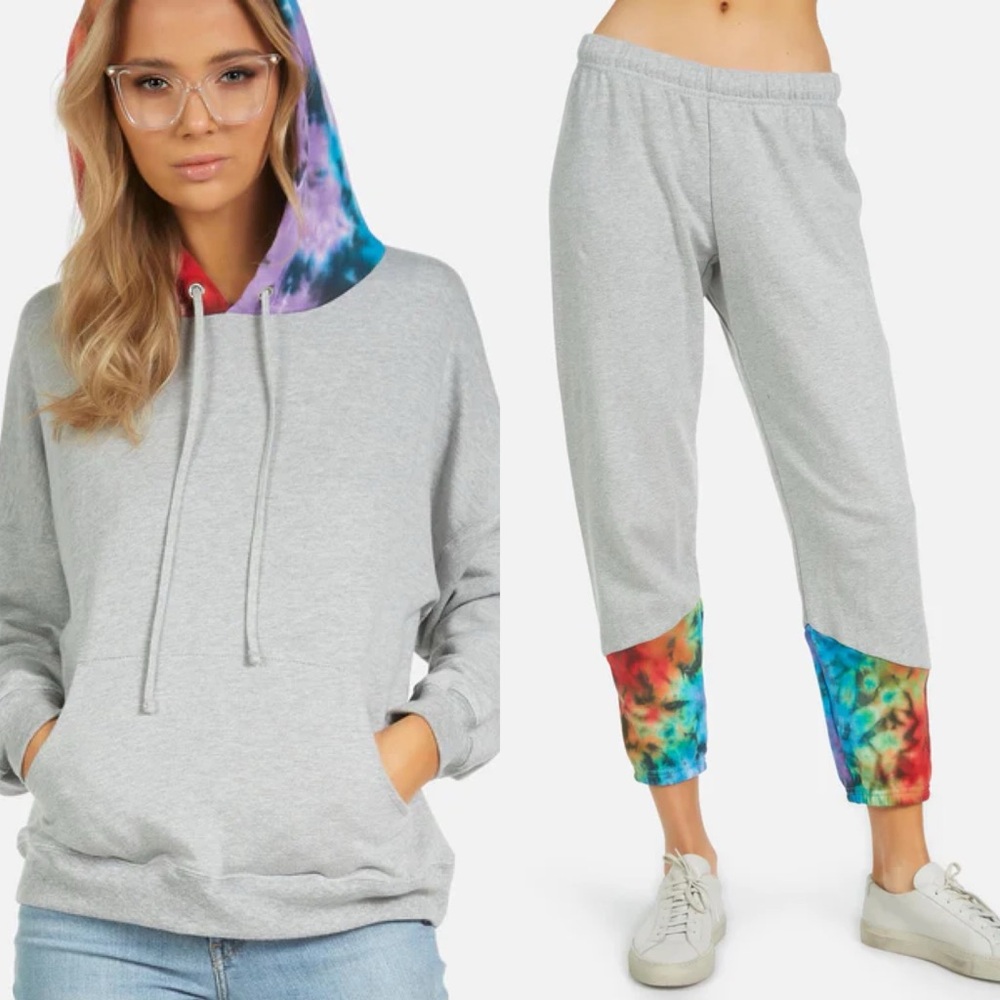 Michael Lauren Kiko LE Pullover Hoodie & Sweatpants in Tie Dye
